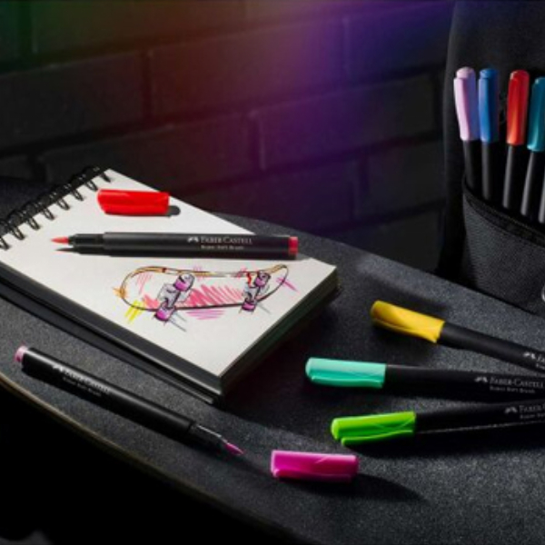 Imagem adicional do produto MARCADOR FELTRO FABER CASTELL BLACK EDITION PONTA PINCEL 20X