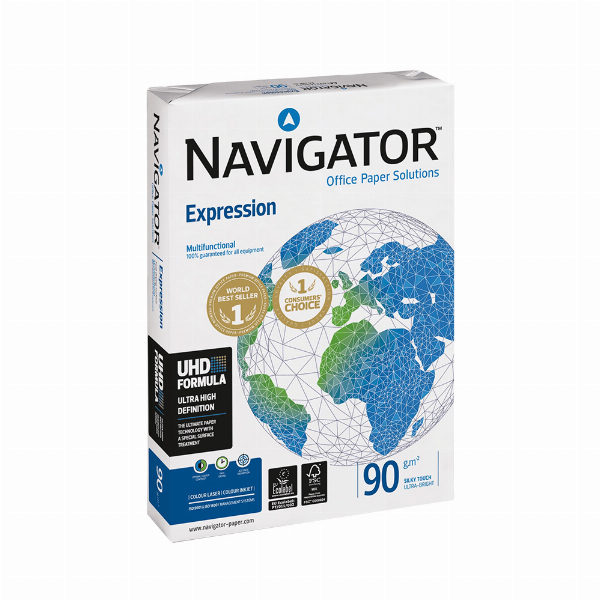 Imagem adicional do produto PAPEL DE COPIA 90GR FOTOCOPIA A4 NAVIGATOR EXPRESSION 5X500 FOLHAS (VENDA &Agrave; CAIXA)