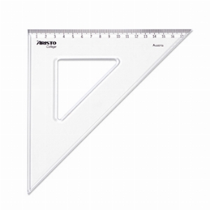 Imagem adicional do produto ESQUADRO PL&Aacute;STICO CRISTAL 45G-25CM ARISTO GEOCOLLEGE AR23425