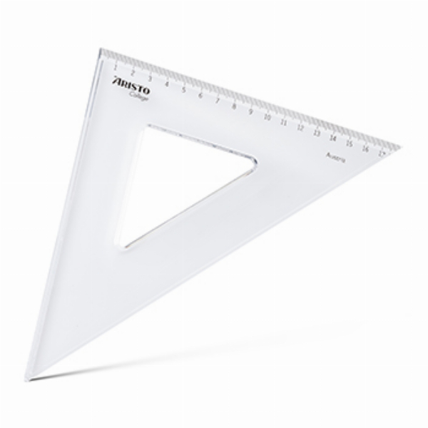 Imagem adicional do produto ESQUADRO PL&Aacute;STICO CRISTAL 45G-25CM ARISTO GEOCOLLEGE AR23425