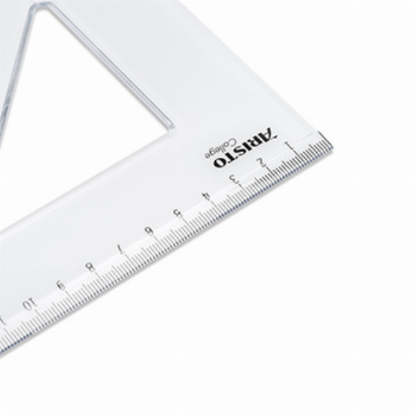 Imagem adicional do produto ESQUADRO PL&Aacute;STICO CRISTAL 45G-25CM ARISTO GEOCOLLEGE AR23425