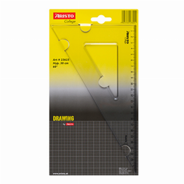 Imagem adicional do produto ESQUADRO PL&Aacute;STICO CRISTAL 60G-25CM ARISTO GEOCOLLEGE AR23625