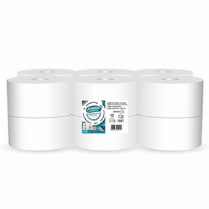 Imagem adicional do produto PAPEL HIGI&Eacute;NICO JUMBO ROLOS GRANDES 2FLS 180MTS AMOOS EXT. CENTRAL 12UN