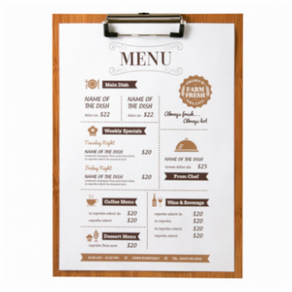 Imagem adicional do produto EXPOSITOR PORTA MENUS C/CLIP BAMBU 22,9X31,8X0,4CM 1UN