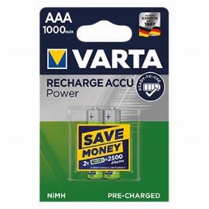 Imagem adicional do produto PILHAS VARTA RECARREG&Aacute;VEIS AAA 1.2V 1000MAH VARTA 2UN