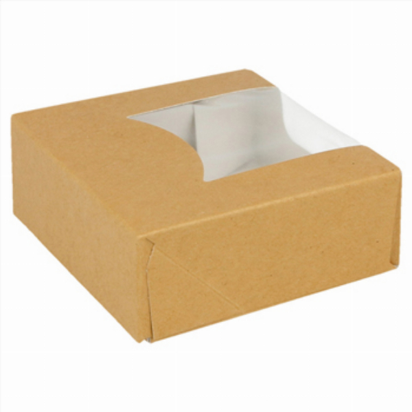 Imagem adicional do produto CAIXA CART&Atilde;O KRAFT C/JANELA P/ SUSHI 10X10X4CM 50UN