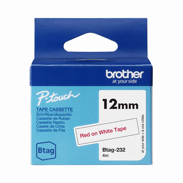 Imagem adicional do produto FITA BTAG232 12MMX4MTS BRANCO/VERMELHO