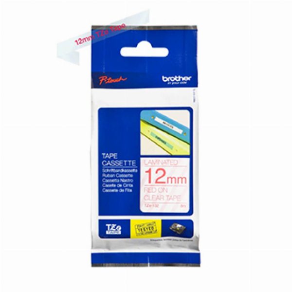 Imagem adicional do produto FITA LAMINADA 12MMX8MTS TRANSPARENTE/VERMELHO