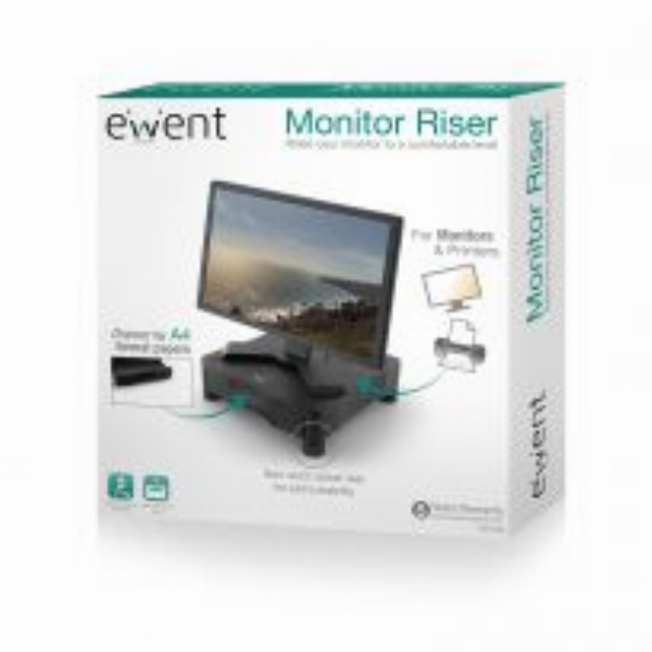 Imagem adicional do produto SUPORTE TV/MONITOR EWENT SUPORTE MONITOR MESA ECR&Atilde;S C/GAVETA PRETO