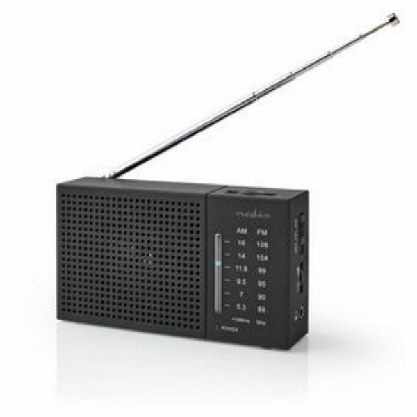 Imagem adicional do produto R&Aacute;DIO NEDIS RADIO AM/ FM PILHAS ANAL&Oacute;GICO 1,5 W SA&Iacute;DA PARA AUSCULTADORES IP20 PRETO