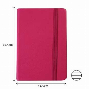 Imagem adicional do produto BLOCOS CADERNO TIPO AGENDA COM FECHO DE ELASTICO BLOCO NOTAS PAUTADO 21,5X14,5CM SEMI PELE ROSA 116 FLH