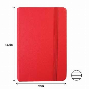 Imagem adicional do produto BLOCOS CADERNO TIPO AGENDA COM FECHO DE ELASTICO BLOCO NOTAS PAUTADO 14X9CM SEMI PELE VERMELHO 116 FOLHAS AGENDA